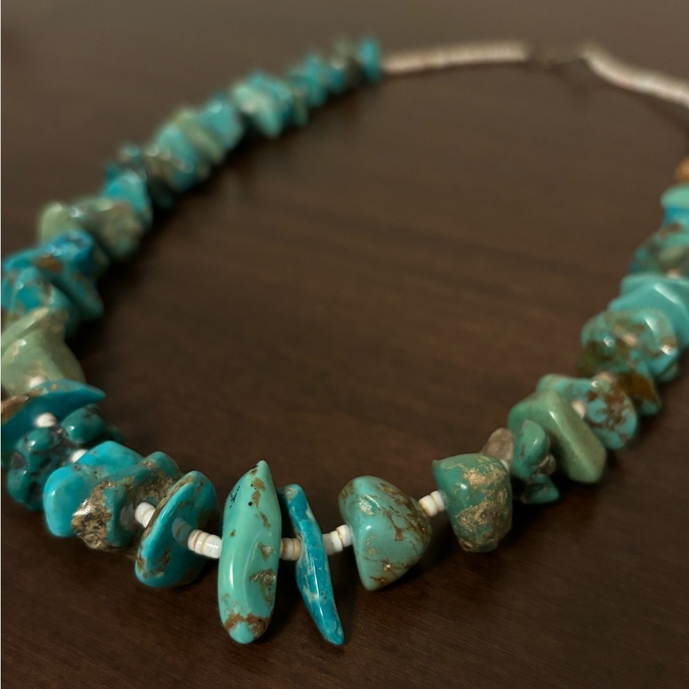 Vintage Chunky Turquoise Beaded Necklace
